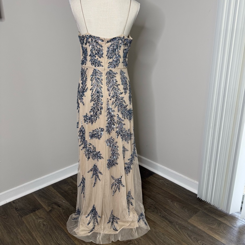 Gianni Bini nude Gown Sequin mesh overlay prom wedding guest mother of bride - Picture 5 of 11